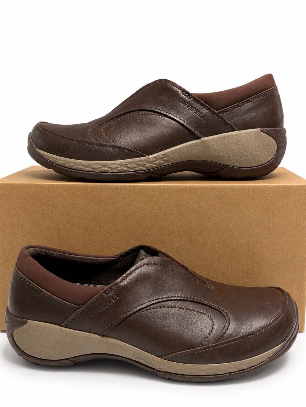 Merrell Encore Q2 Moc Leather Women’s Size 8 Espresso Brown Slip On Shoes